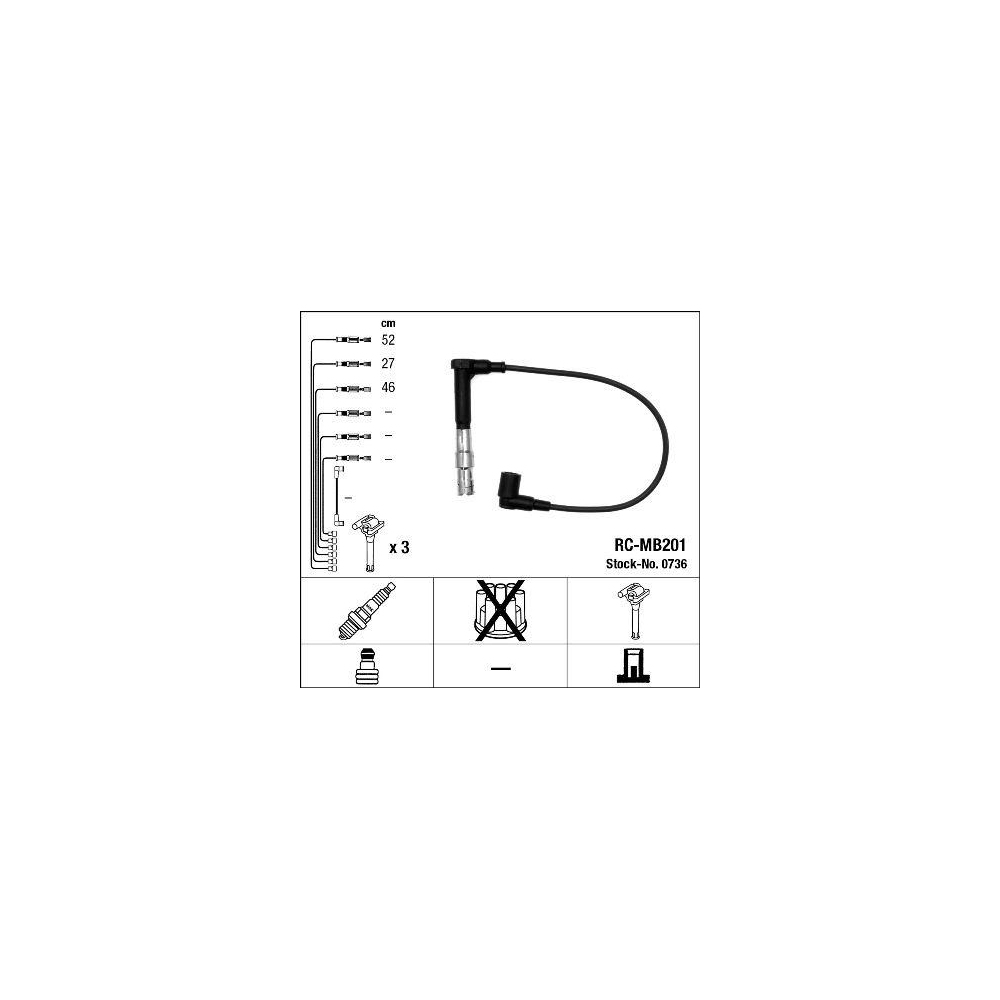 Z&uuml;ndleitungssatz NGK 0736 f&uuml;r