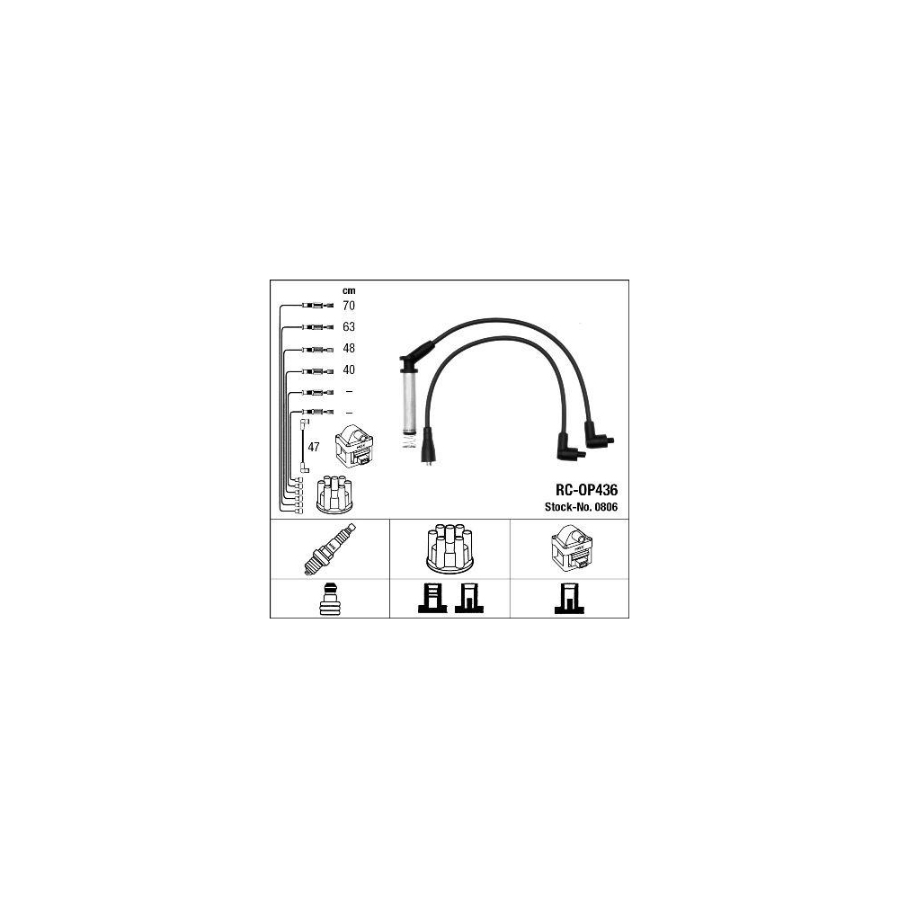 Z&uuml;ndleitungssatz NGK 0806 f&uuml;r, f&uuml;r Fahrzeuge mit Z&uuml;ndverteiler