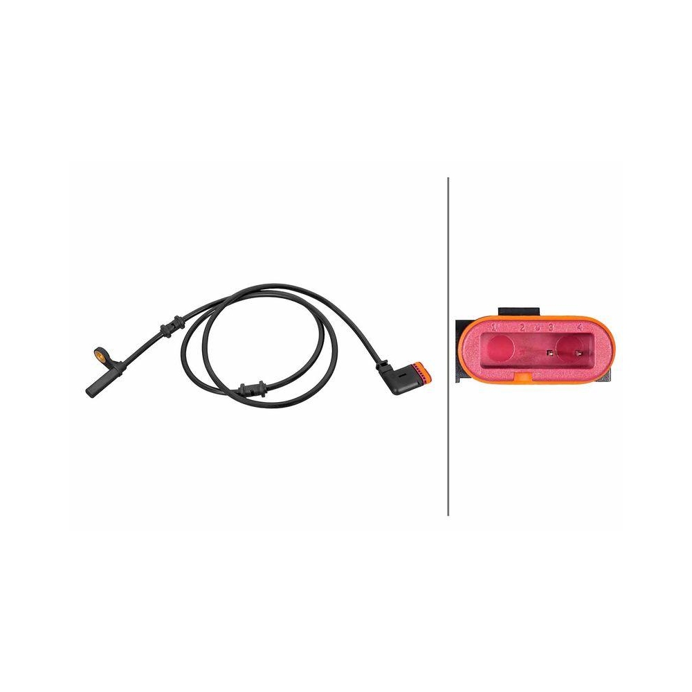 HELLA Sensor, Raddrehzahl 6PU 358 216-661 f&uuml;r MERCEDES-BENZ, Hinterachse