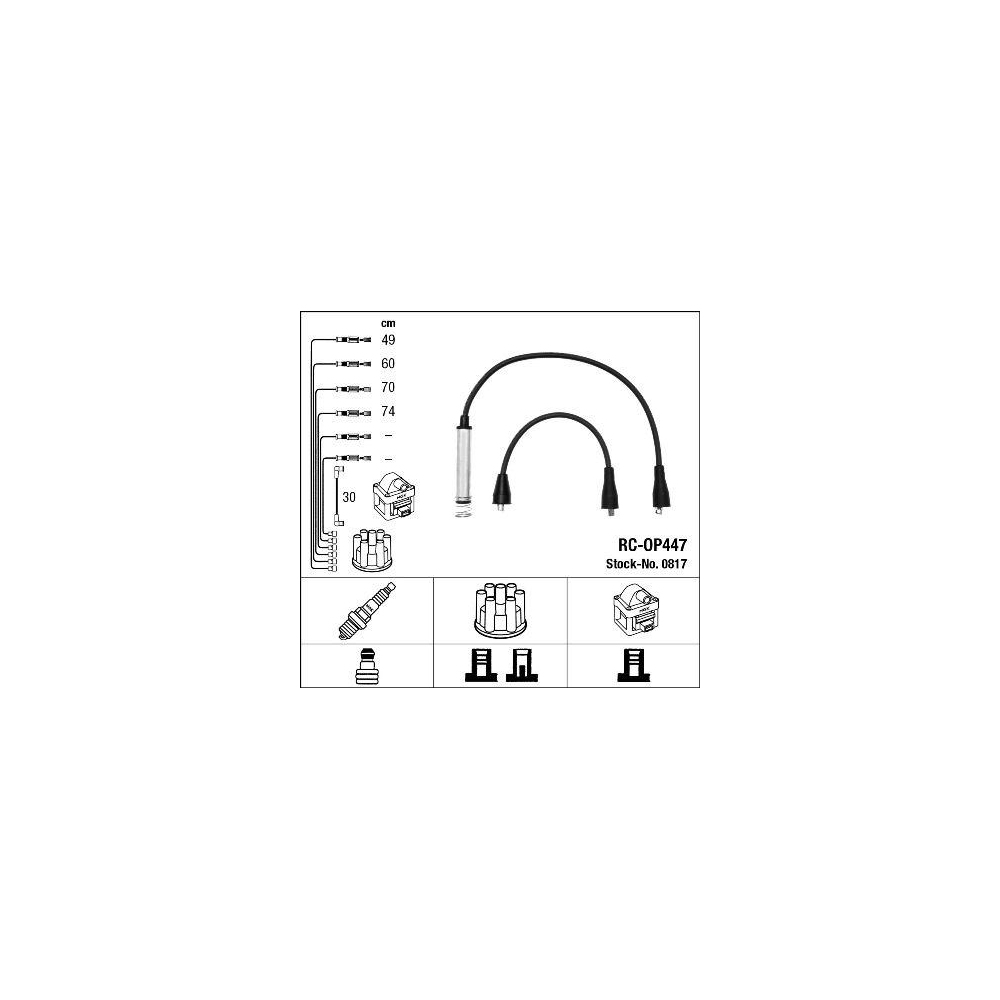 Z&uuml;ndleitungssatz NGK 0817 f&uuml;r OPEL GENERAL MOTORS