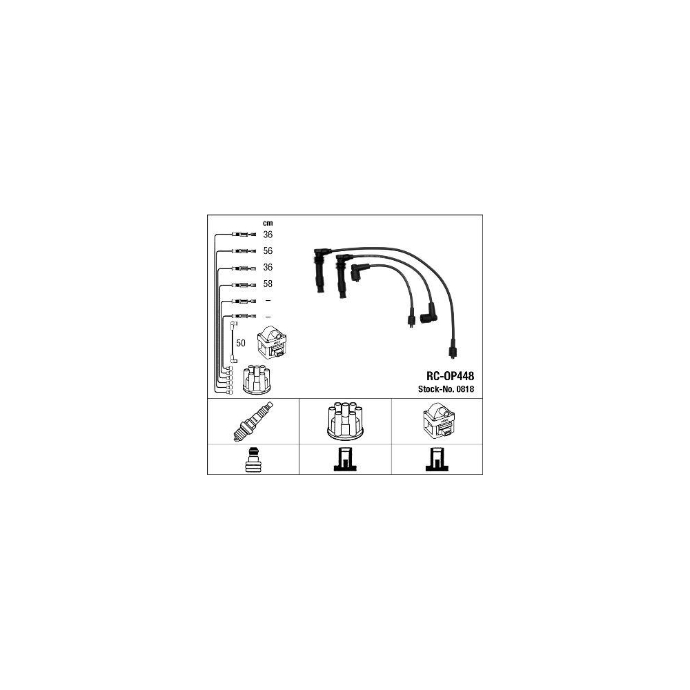 Zündleitungssatz NGK 0818 für OPEL GENERAL MOTORS