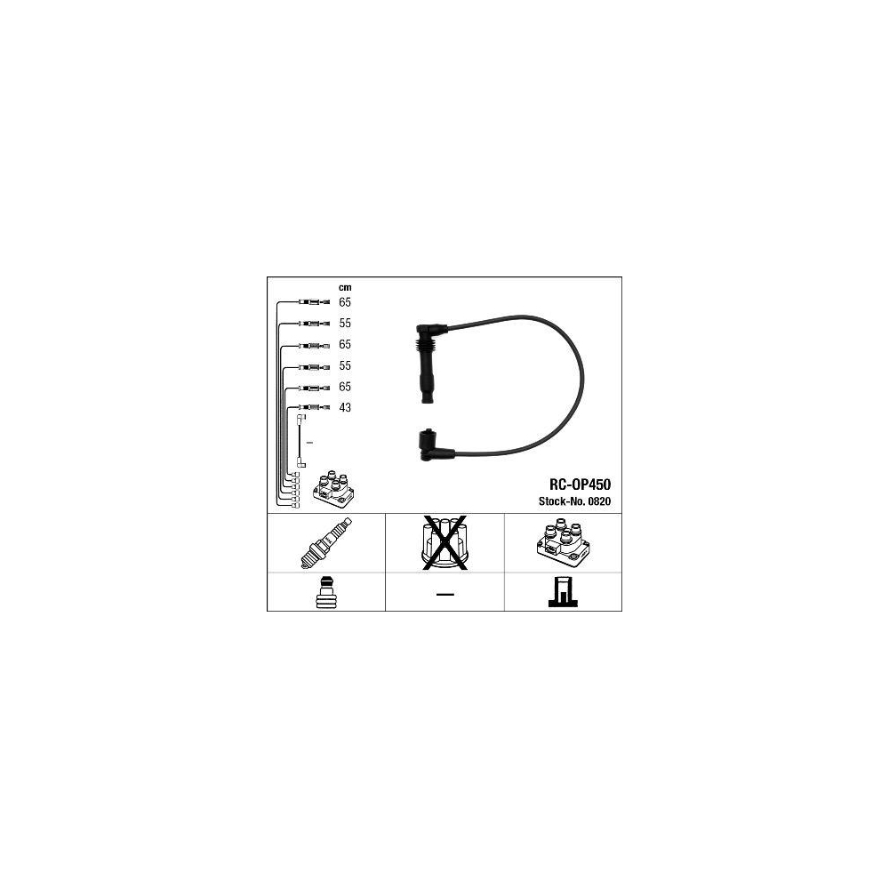 Zündleitungssatz NGK 0820 für OPEL
