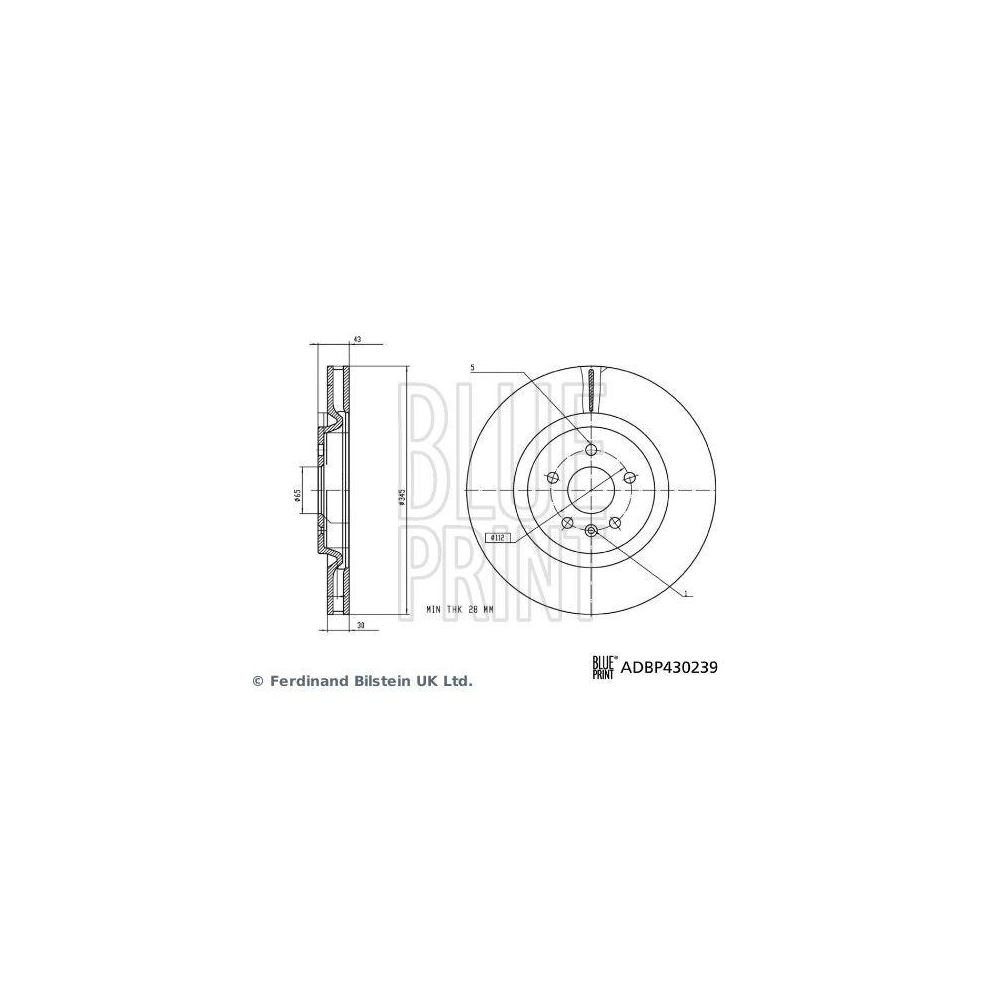 BLUE PRINT ADBP430239 2 St&uuml;ck Bremsscheiben f&uuml;r MG, Vorderachse