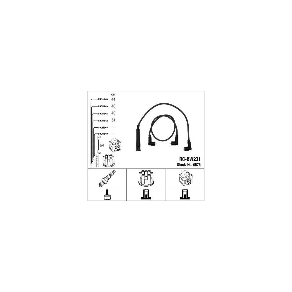 Z&uuml;ndleitungssatz NGK 0575 f&uuml;r BMW MINI, f&uuml;r Fahrzeuge mit Z&uuml;ndverteiler