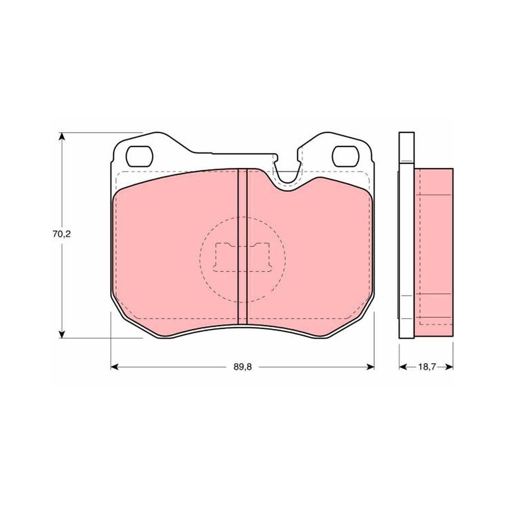 Bremsbelagsatz, Scheibenbremse TRW GDB309 f&uuml;r PORSCHE, Vorderachse