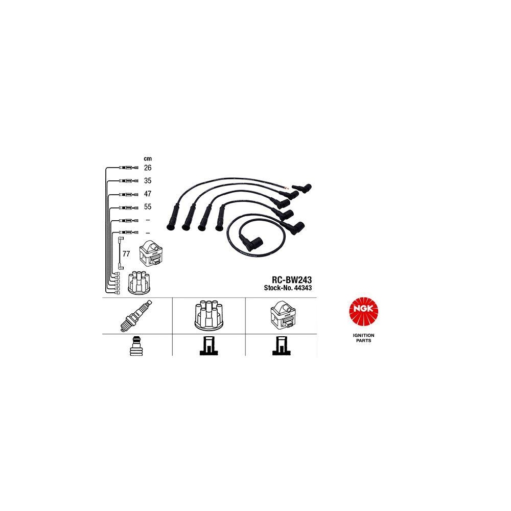Z&uuml;ndleitungssatz NGK 44343 f&uuml;r BMW MINI, f&uuml;r Fahrzeuge mit Z&uuml;ndverteiler