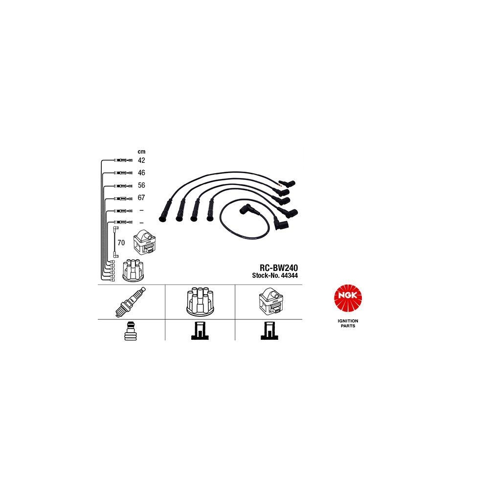 Z&uuml;ndleitungssatz NGK 44344 f&uuml;r BMW MINI, f&uuml;r Fahrzeuge mit Z&uuml;ndverteiler