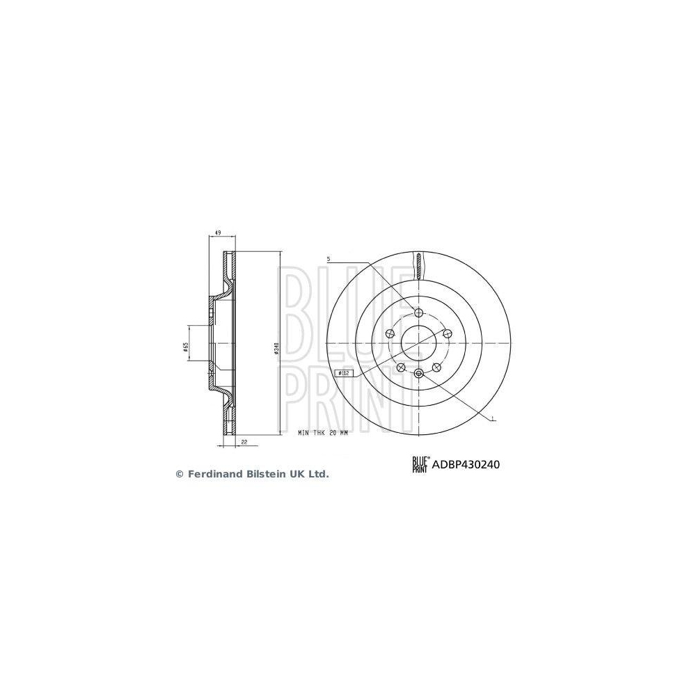 BLUE PRINT ADBP430240 2 St&uuml;ck Bremsscheiben f&uuml;r MG, Hinterachse
