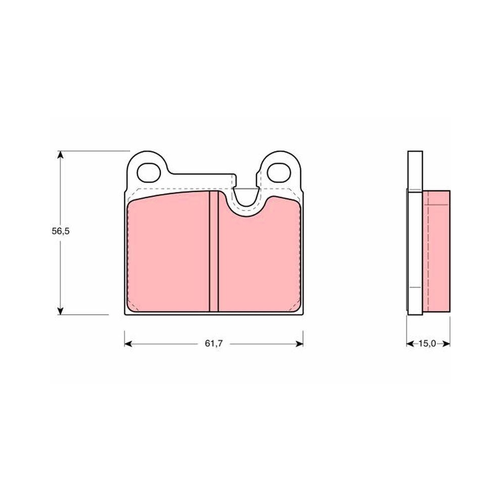 Bremsbelagsatz, Scheibenbremse TRW GDB919 f&uuml;r PORSCHE, Hinterachse, Vorderachse
