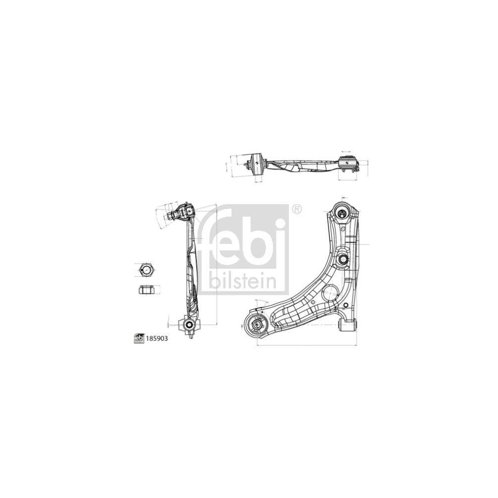 FEBI BILSTEIN Lenker, Radaufh&auml;ngung 185903 f&uuml;r CITRO&Euml;N PEUGEOT TOYOTA, au&szlig;en