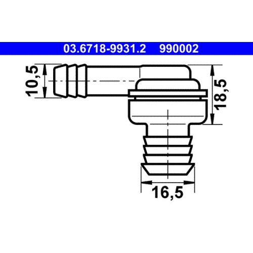 Anschlussstutzen, Unterdruckleitung ATE 03.6718-9931.2 f&uuml;r NISSAN VAG