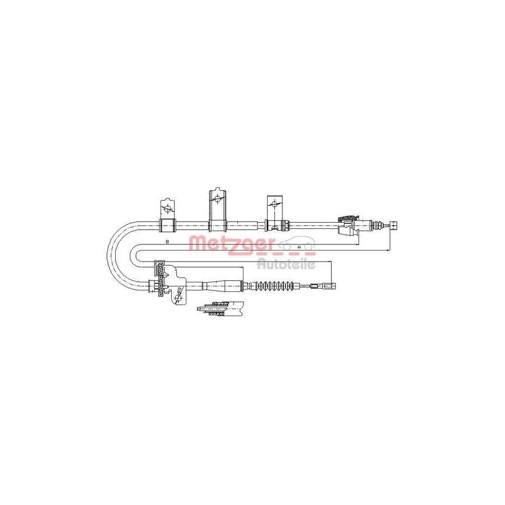Seilzug, Feststellbremse METZGER 17.6021 f&uuml;r KIA, hinten links