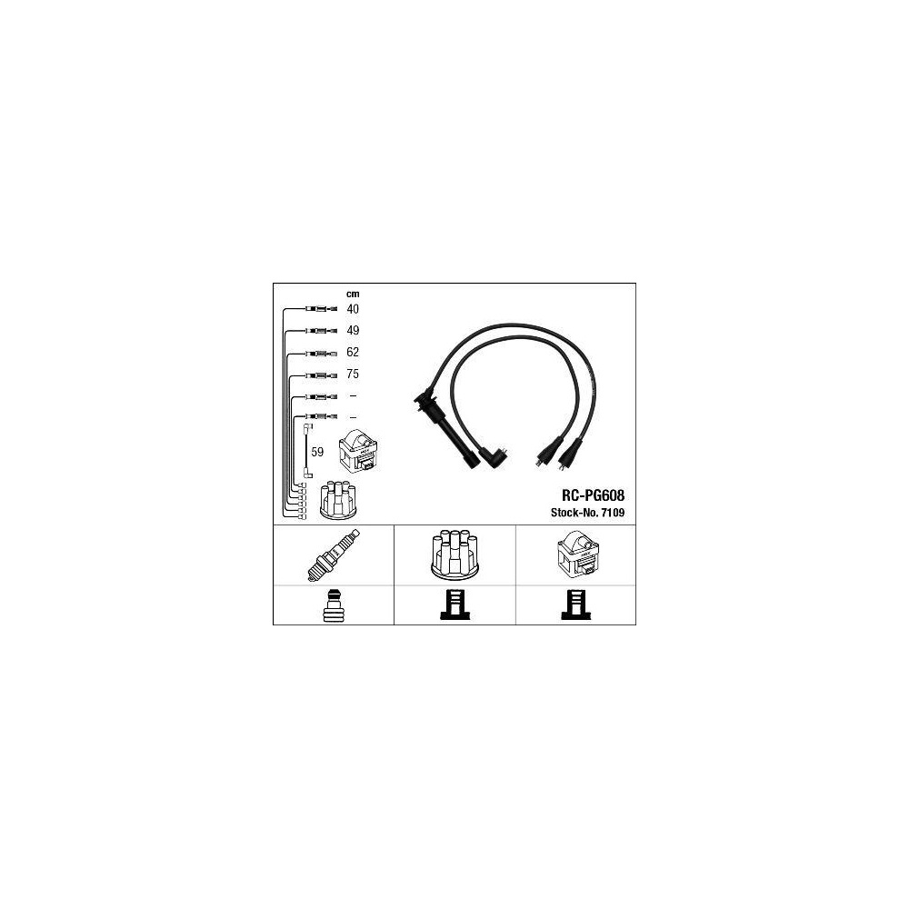 Z&uuml;ndleitungssatz NGK 7109 f&uuml;r CITRO&Euml;N PEUGEOT, f&uuml;r Fahrzeuge mit Z&uuml;ndverteiler