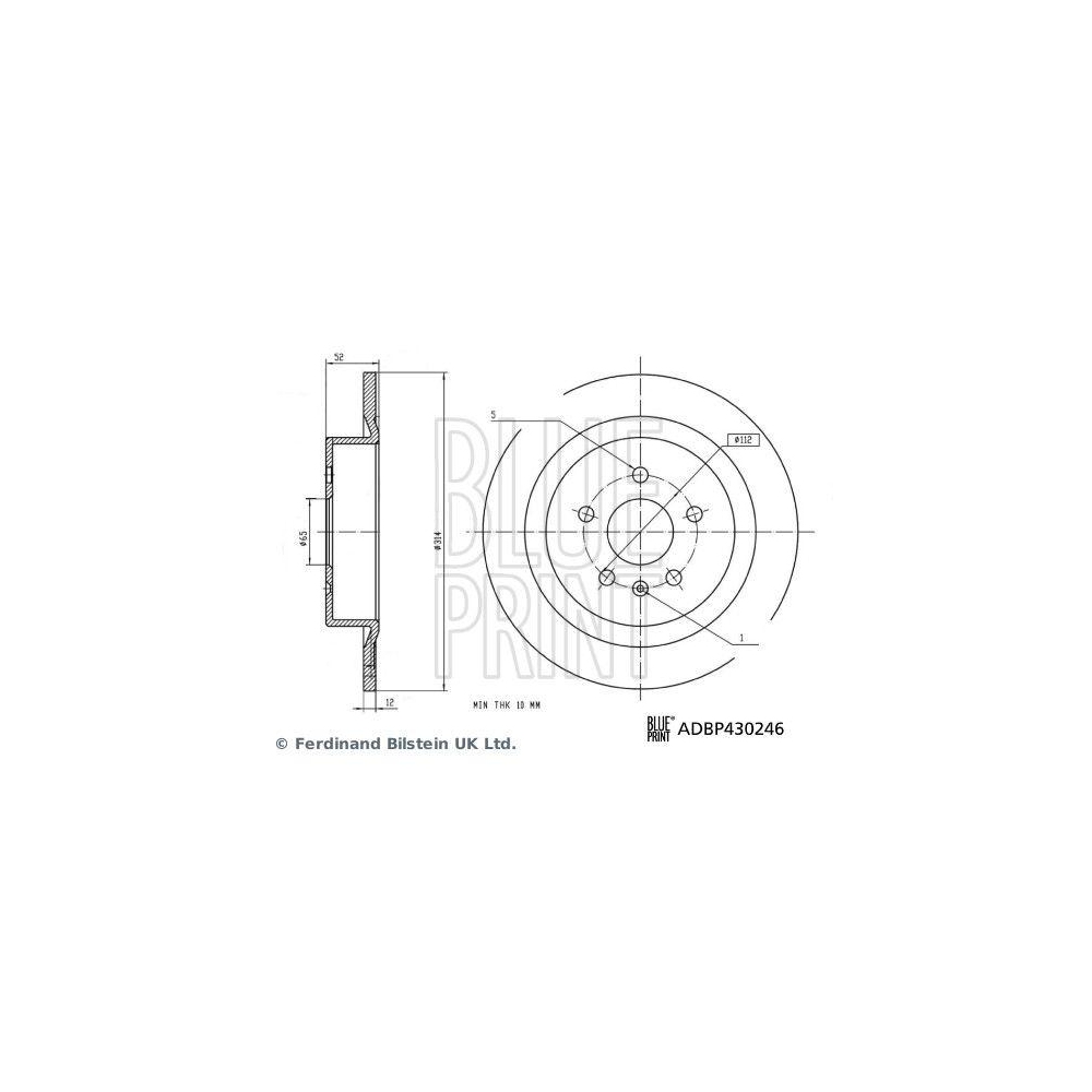 BLUE PRINT ADBP430246 2 St&uuml;ck Bremsscheiben f&uuml;r AIWAYS, Hinterachse
