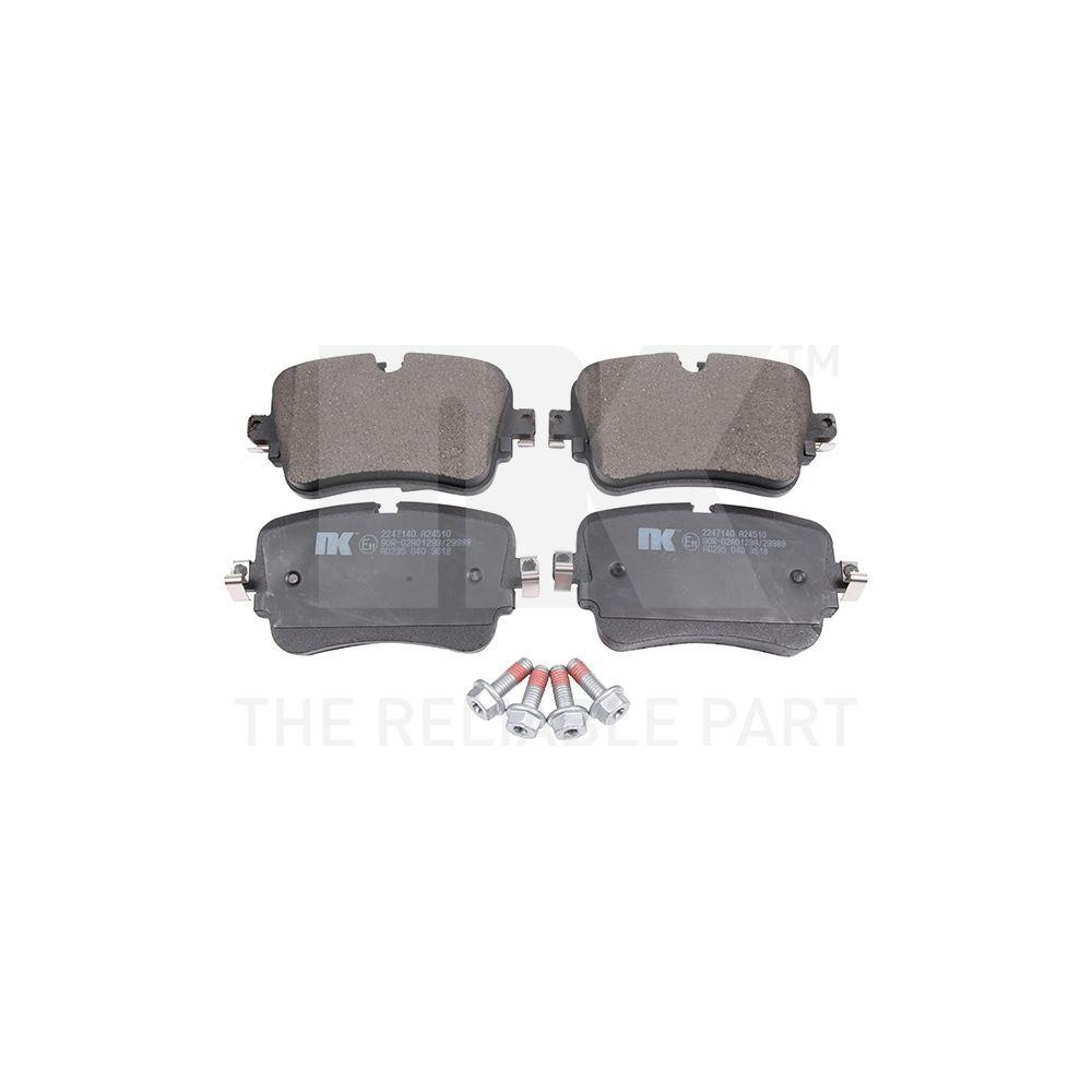 Bremsbelagsatz, Scheibenbremse NK 2247140 f&uuml;r AUDI VW, Hinterachse