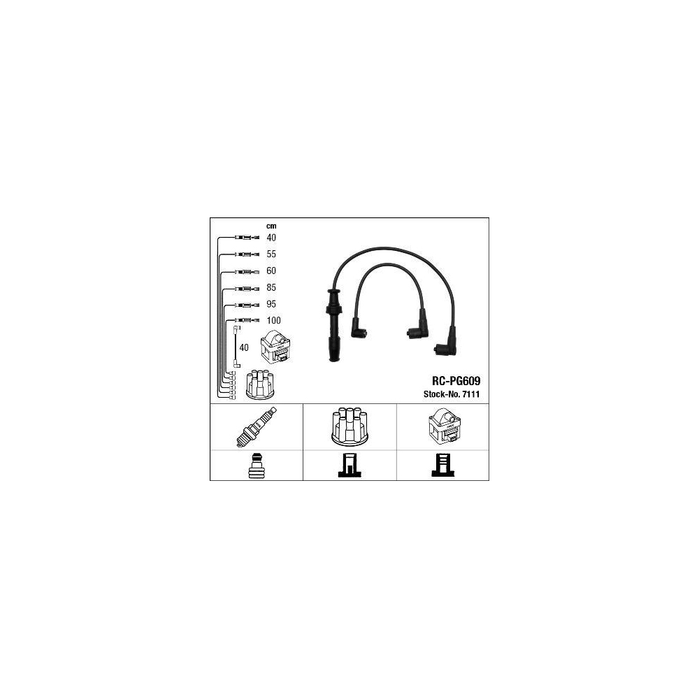 Z&uuml;ndleitungssatz NGK 7111 f&uuml;r CITRO&Euml;N PEUGEOT, f&uuml;r Fahrzeuge mit Z&uuml;ndverteiler