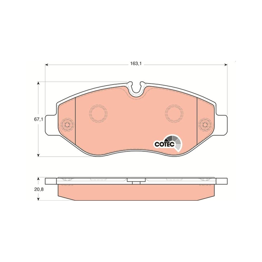 Bremsbelagsatz, Scheibenbremse TRW GDB1698 COTEC f&uuml;r VW MERCEDES-BENZ