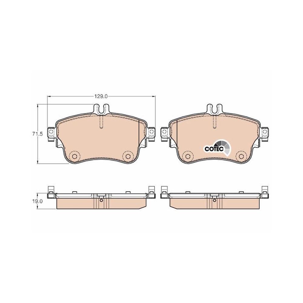 Bremsbelagsatz, Scheibenbremse TRW GDB1933 COTEC f&uuml;r MERCEDES-BENZ, Vorderachse