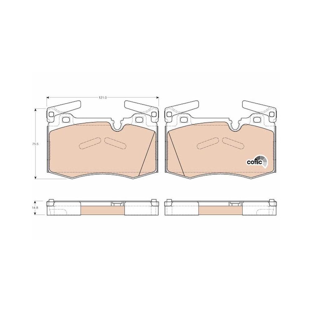 Bremsbelagsatz, Scheibenbremse TRW GDB1948 COTEC f&uuml;r MINI, Hinterachse