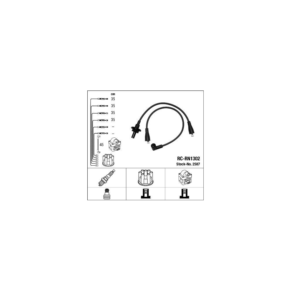 Z&uuml;ndleitungssatz NGK 2587 f&uuml;r RENAULT DACIA, f&uuml;r Fahrzeuge mit Z&uuml;ndverteiler