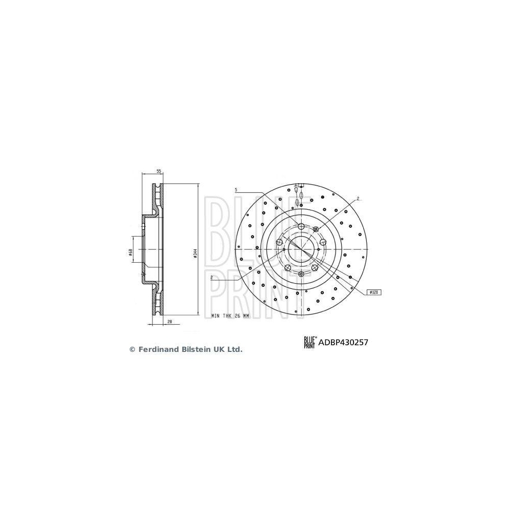BLUE PRINT ADBP430257 2 St&uuml;ck Bremsscheiben f&uuml;r BYD, Vorderachse