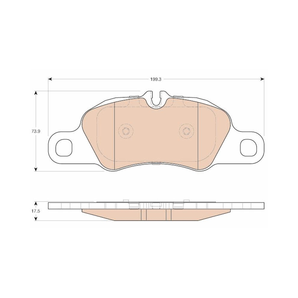 Bremsbelagsatz, Scheibenbremse TRW GDB1990 f&uuml;r PORSCHE, Vorderachse
