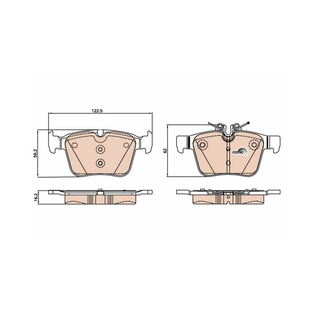 Bremsbelagsatz, Scheibenbremse TRW GDB2071 COTEC f&uuml;r MERCEDES-BENZ, Hinterachse