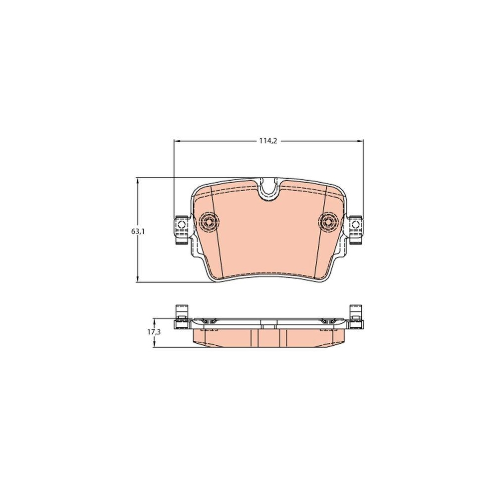Bremsbelagsatz, Scheibenbremse TRW GDB2095 f&uuml;r JAGUAR, Hinterachse