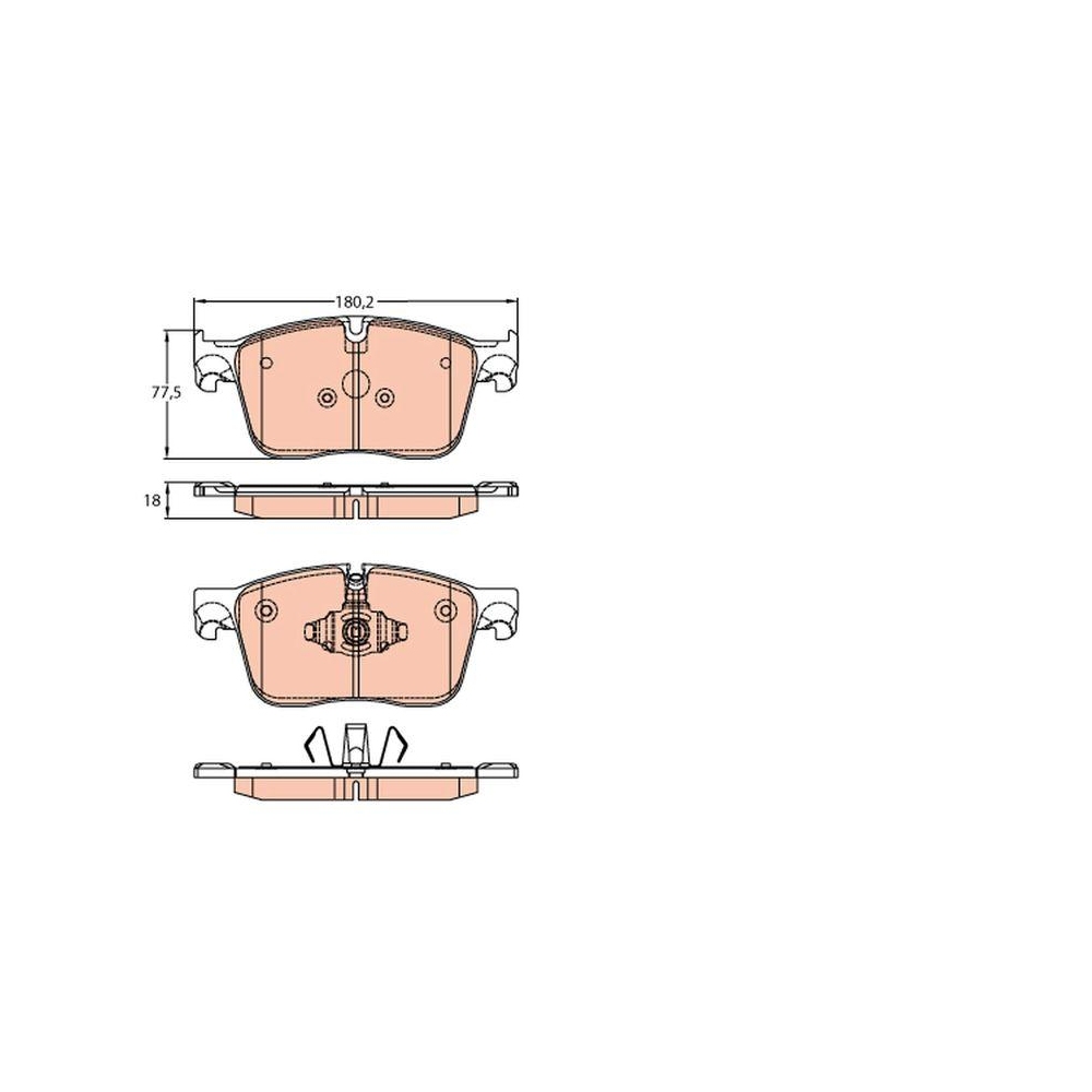 Bremsbelagsatz, Scheibenbremse TRW GDB2145 für LAND ROVER JAGUAR, Vorderachse