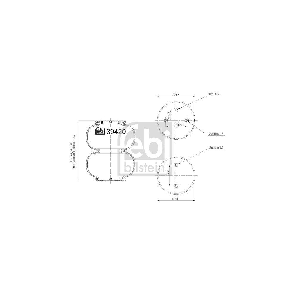 Federbalg, Luftfederung FEBI BILSTEIN 39420 für SAF SCHMITZ CARGOBULL