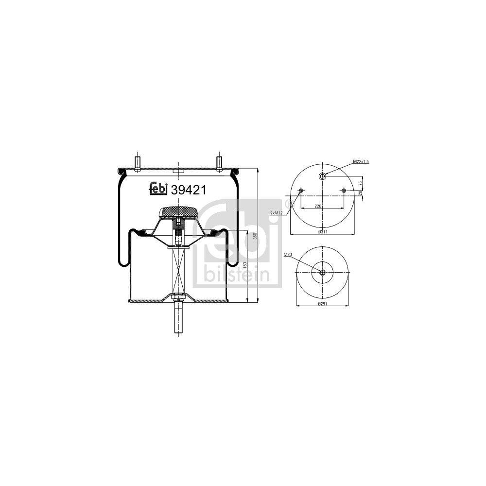 Federbalg, Luftfederung FEBI BILSTEIN 39421 für GIGANT KRONE