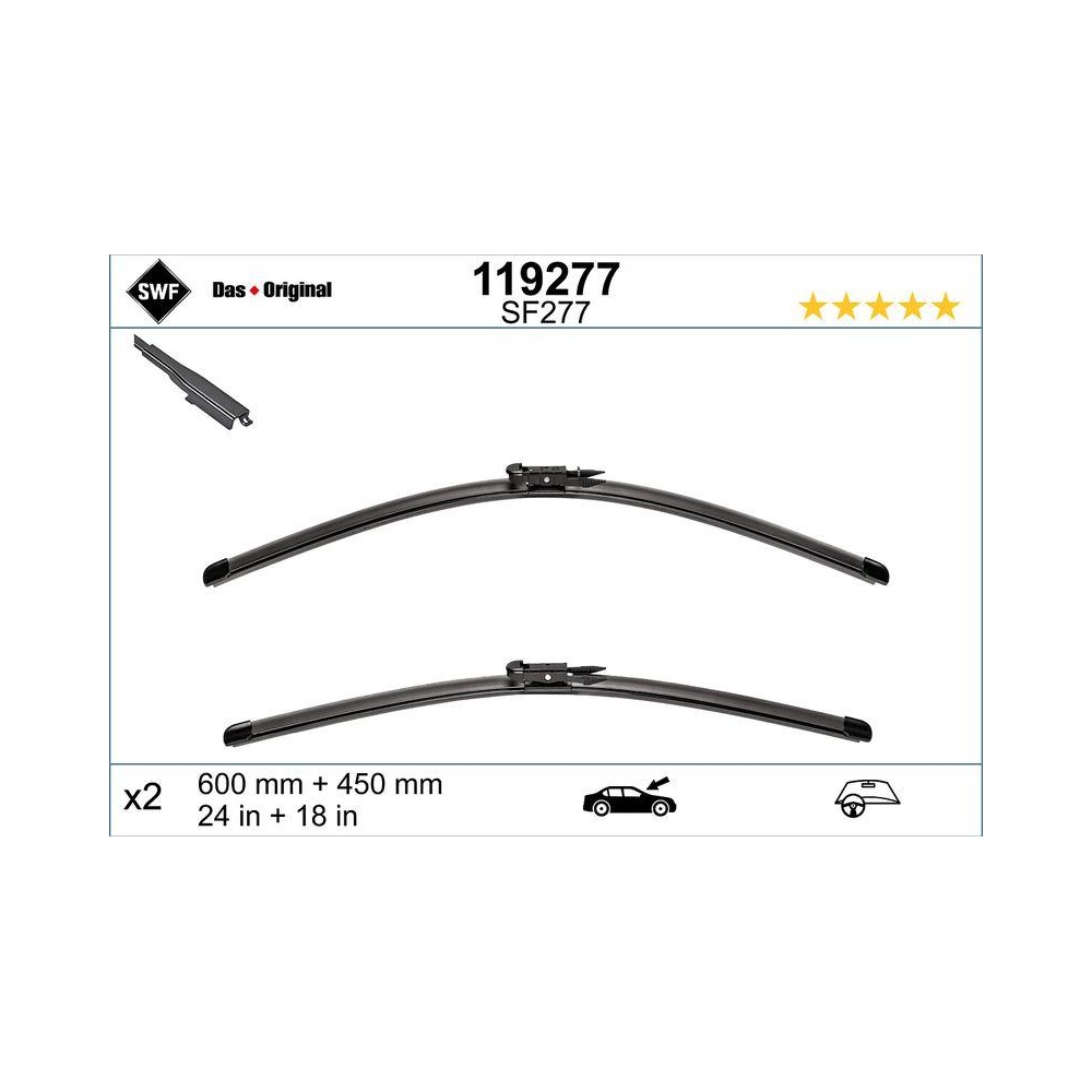 Wischblatt SWF 119277 DAS ORIGINAL SET für BMW, vorne