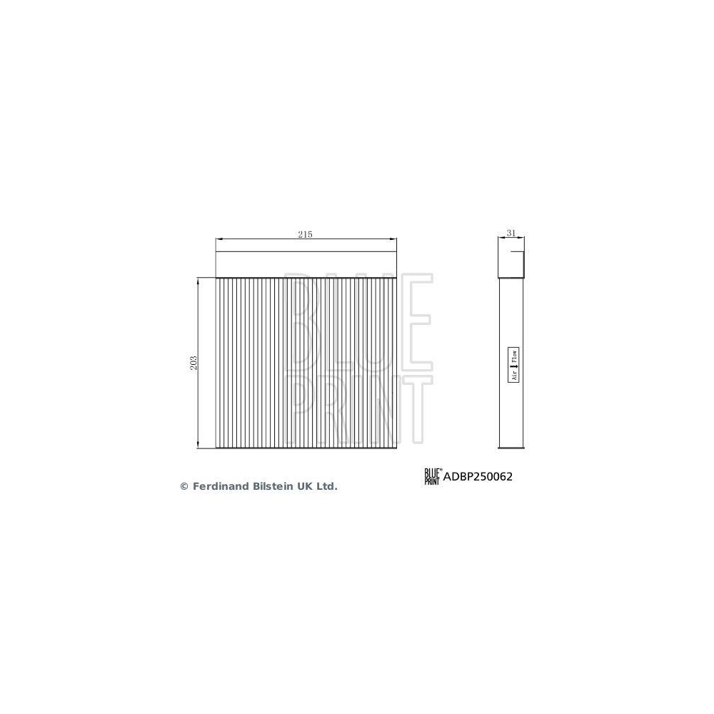 Filter, Innenraumluft BLUE PRINT ADBP250062 für MG