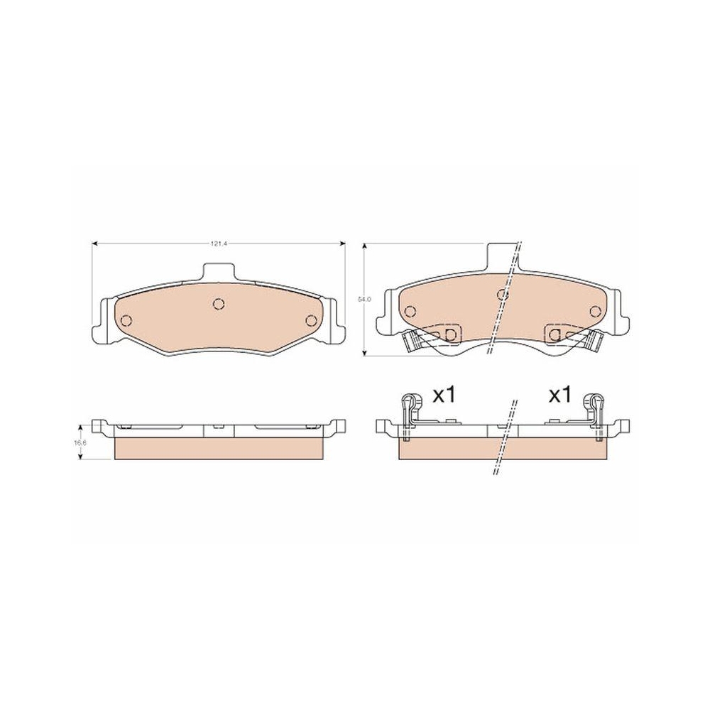 Bremsbelagsatz, Scheibenbremse TRW GDB3570 f&uuml;r CHEVROLET, Hinterachse
