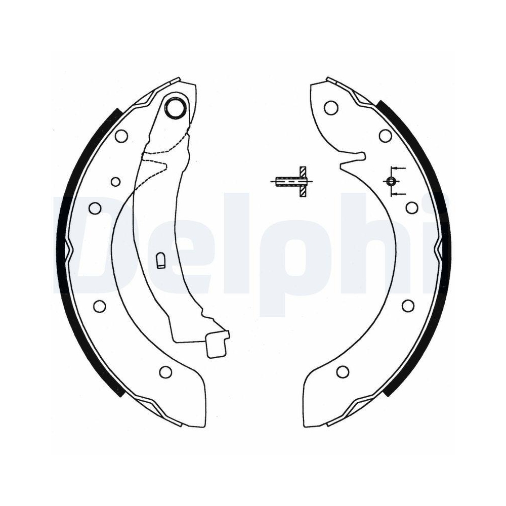 Bremsbackensatz DELPHI LS1716 für CITROËN PEUGEOT, Hinterachse