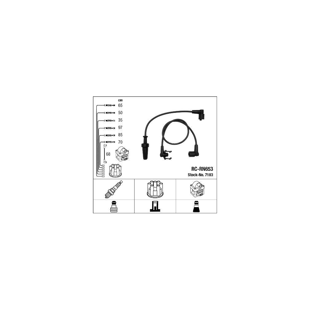 Zündleitungssatz NGK 7183 für RENAULT DACIA, für Fahrzeuge mit Zündverteiler