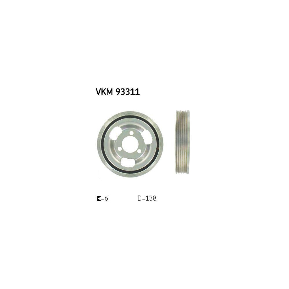 Riemenscheibe, Kurbelwelle SKF VKM 93311 für BMW CITROËN OPEL PEUGEOT MINI