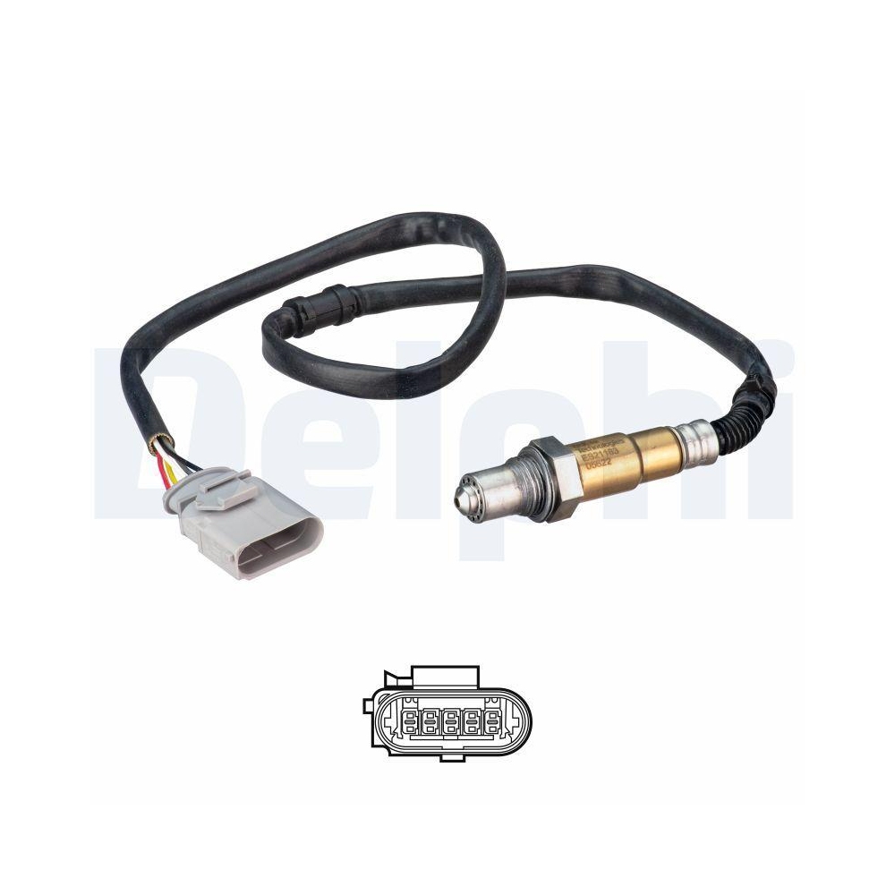 DELPHI ES21183-12B1 Lambdasonde f&uuml;r AUDI SEAT SKODA VW, nach Katalysator, vorne