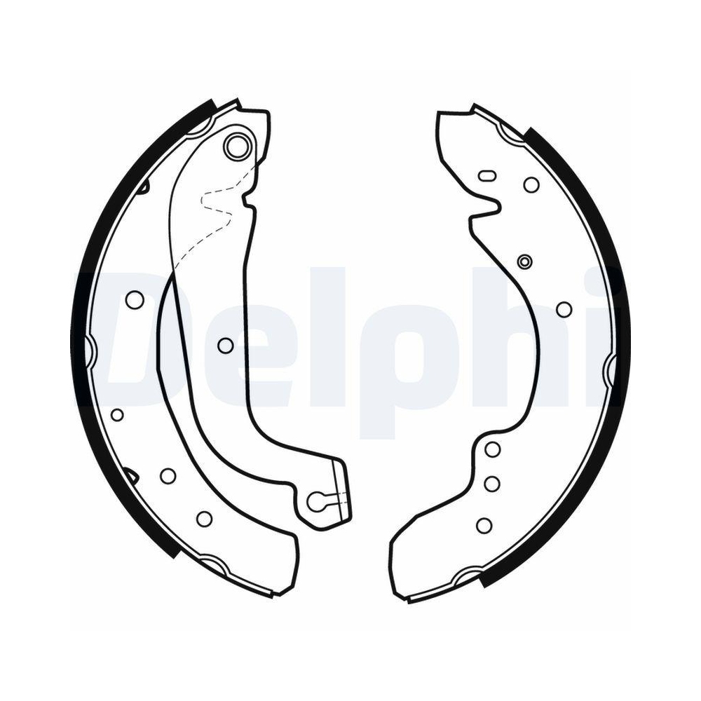 DELPHI LS1726 Bremsbackensatz für FIAT OPEL RENAULT VAUXHALL, Hinterachse