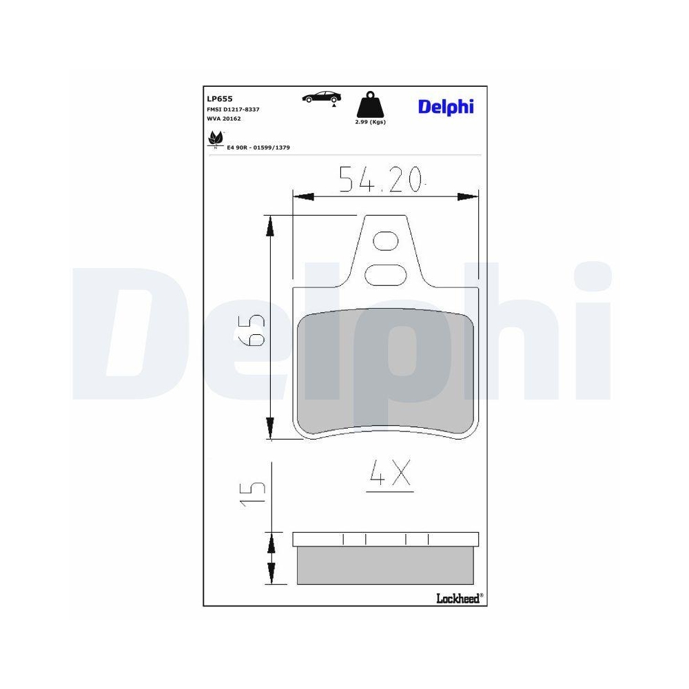 DELPHI LP655 Bremsbelagsatz, Scheibenbremse f&uuml;r CITRO&Euml;N, Hinterachse