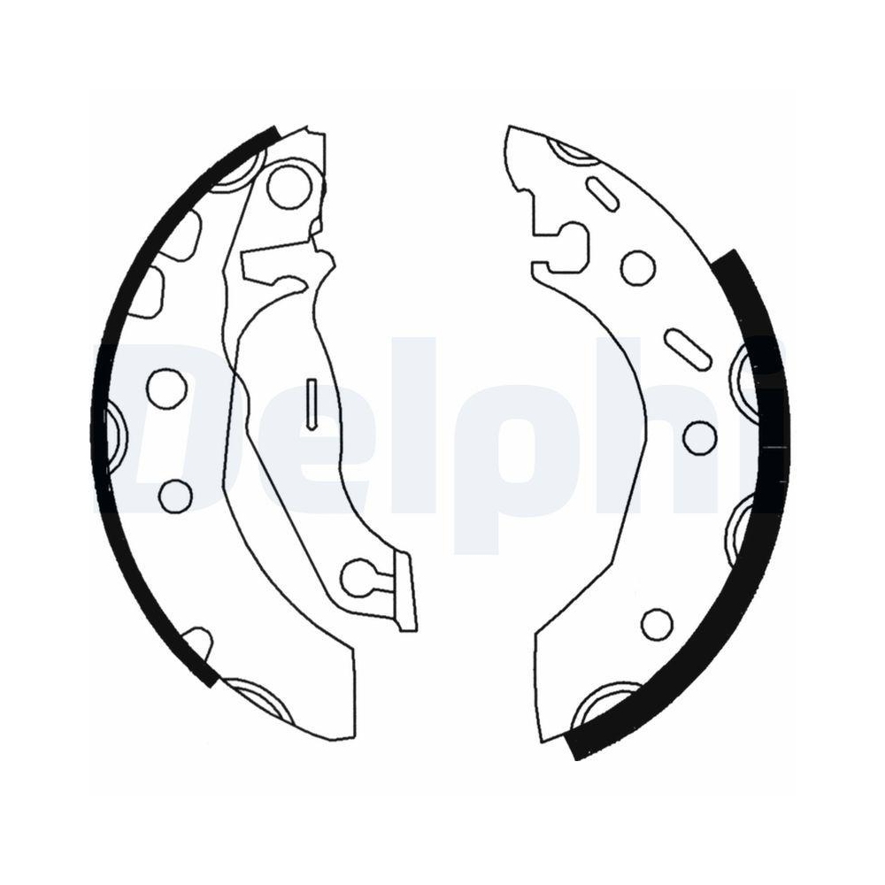 DELPHI LS1728 Bremsbackensatz f&uuml;r FORD MAZDA, Hinterachse