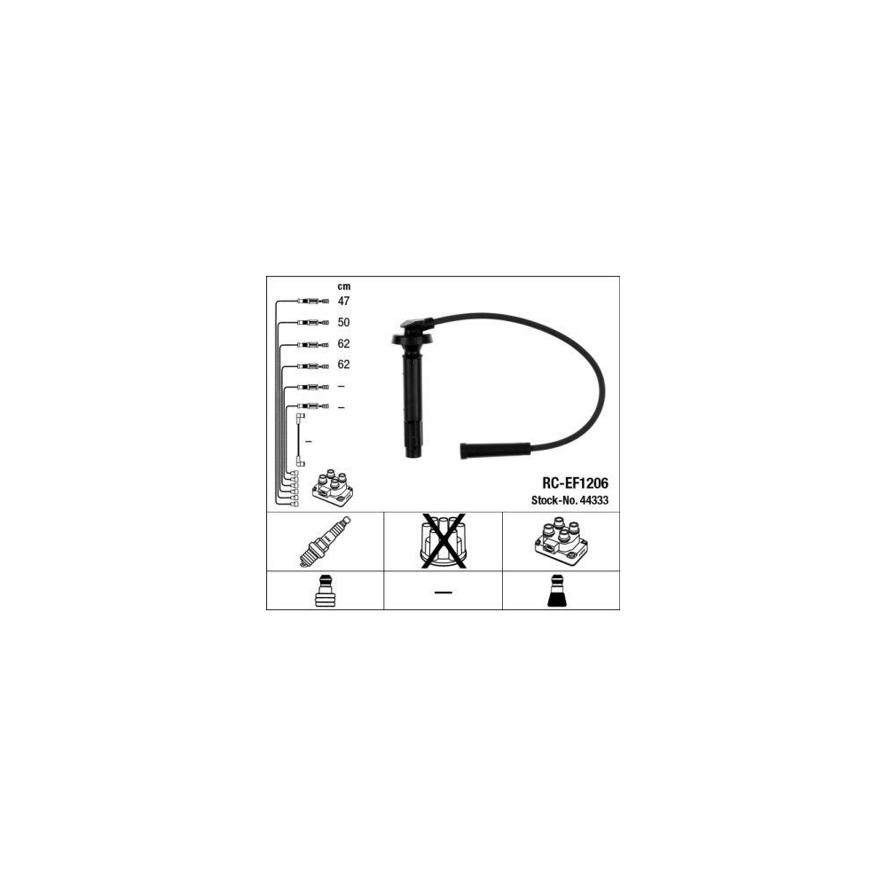 Zündleitungssatz NGK 44333 für SUBARU, für Zylinder 1, für Zylinder 3