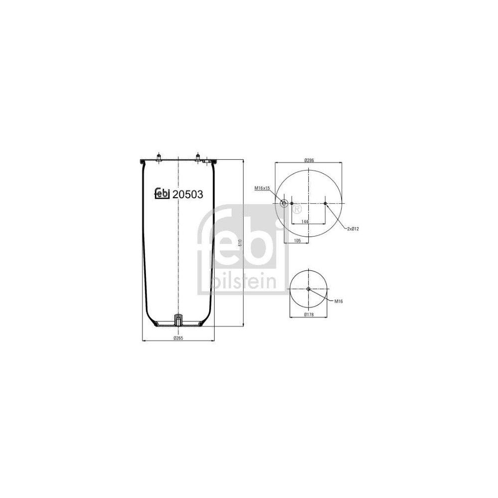 Federbalg, Luftfederung FEBI BILSTEIN 20503 für SCANIA, Hinterachse links