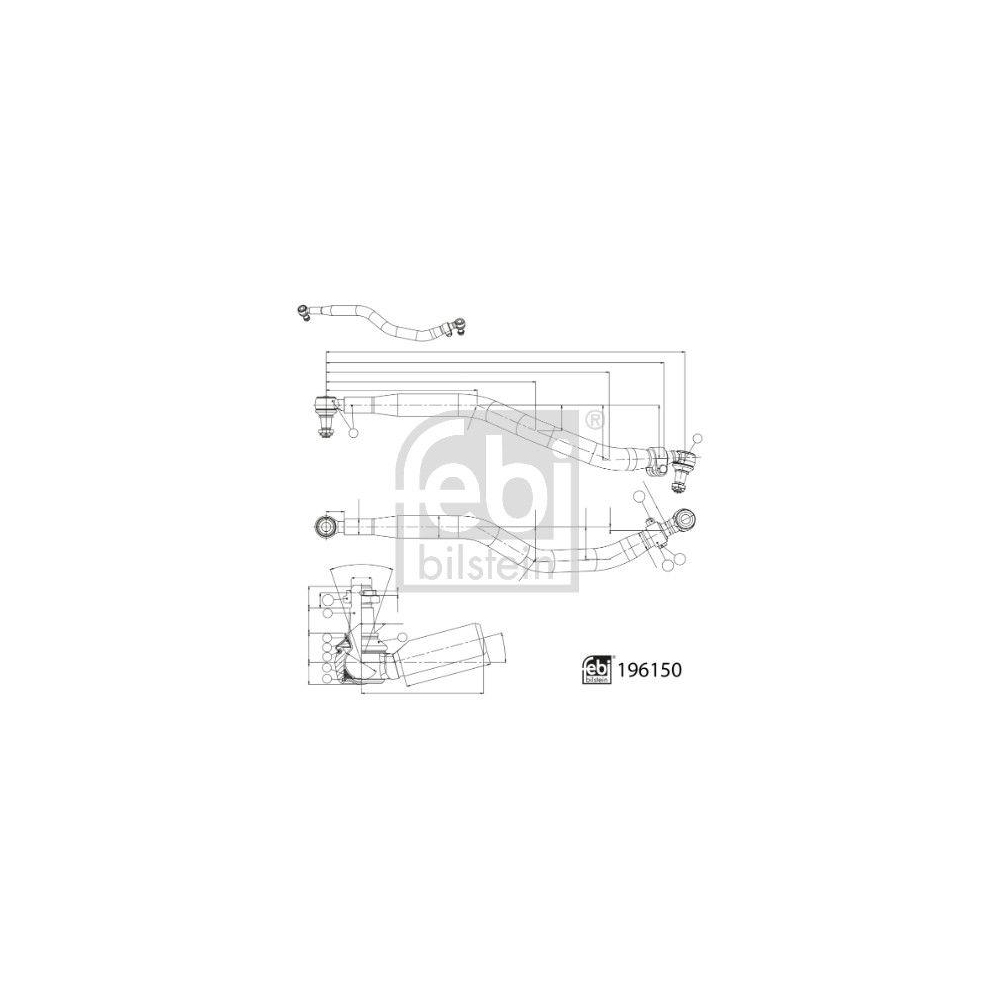 FEBI BILSTEIN Lenkstange 196150 f&uuml;r SCANIA, Vorderachse