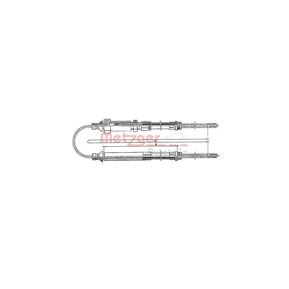Seilzug, Feststellbremse METZGER 1171.10 f&uuml;r FIAT, hinten