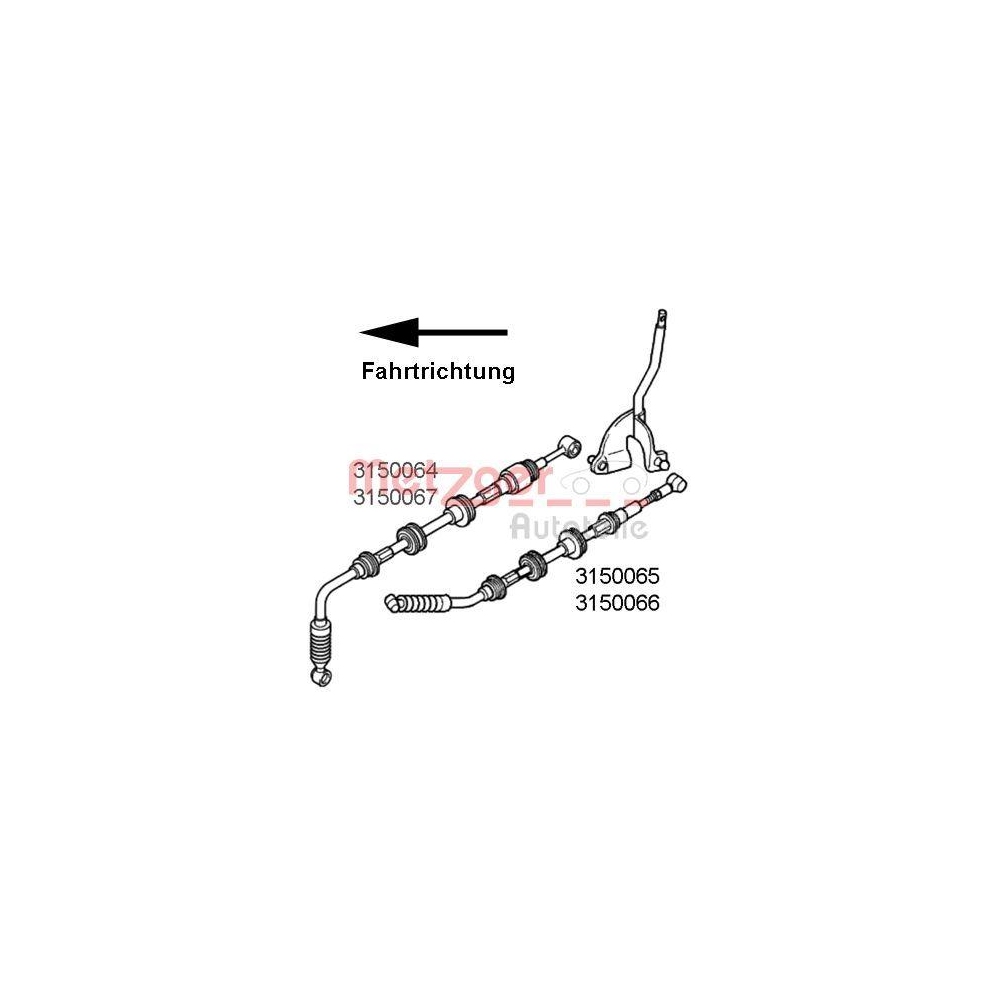 Seilzug, Schaltgetriebe METZGER 3150066 ORIGINAL ERSATZTEIL f&uuml;r CITRO&Euml;N FIAT