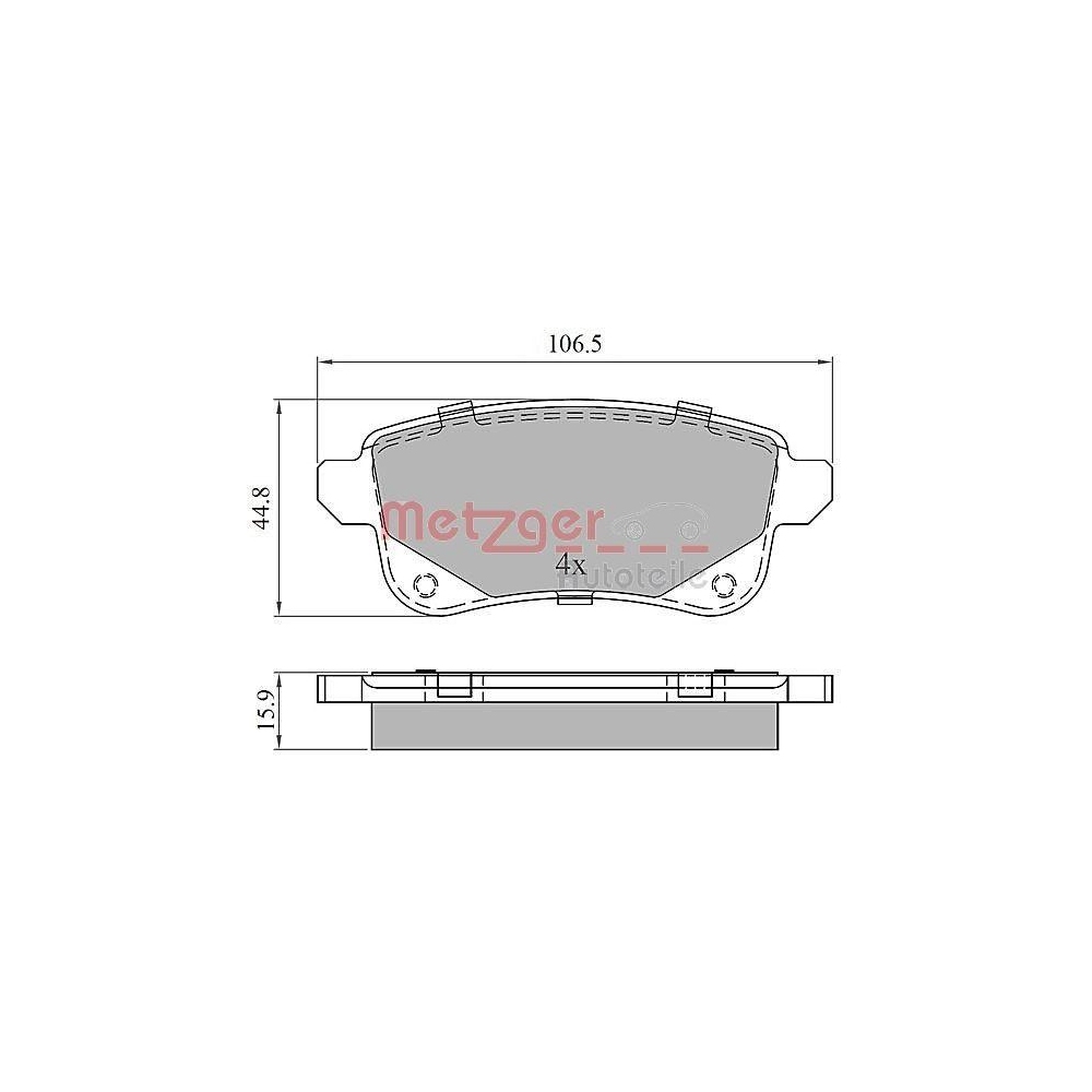 Bremsbelagsatz, Scheibenbremse METZGER 1170909 GREENPARTS f&uuml;r NISSAN RENAULT