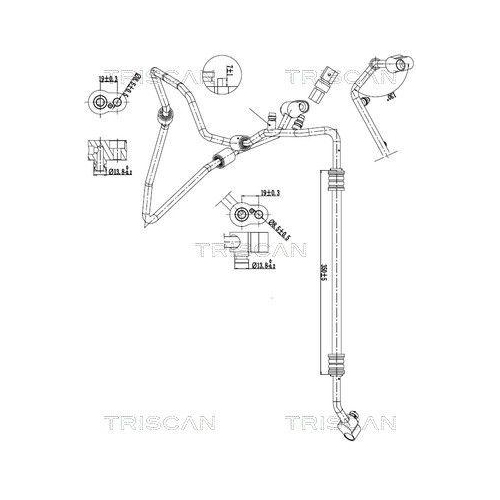 TRISCAN 9010 29043 Hochdruck-/Niederdruckleitung, Klimaanlage f&uuml;r VW