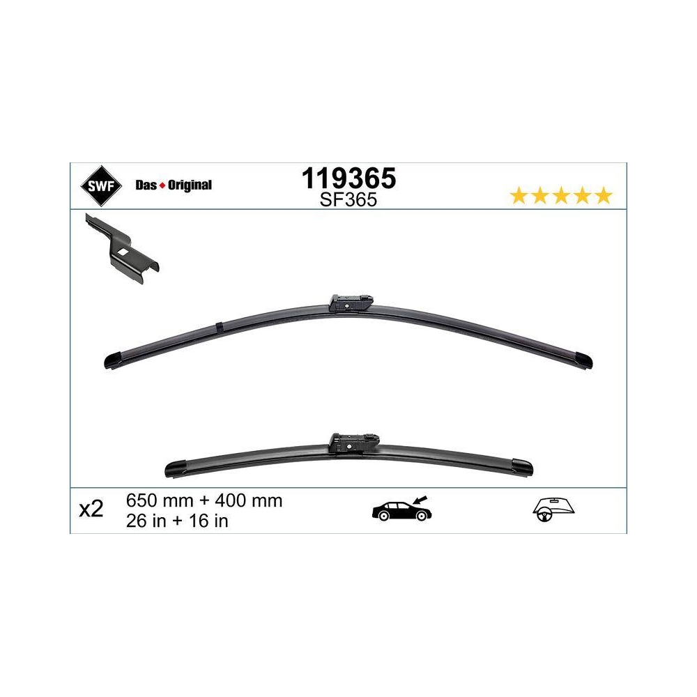 Wischblatt SWF 119365 DAS ORIGINAL SET für TOYOTA, vorne