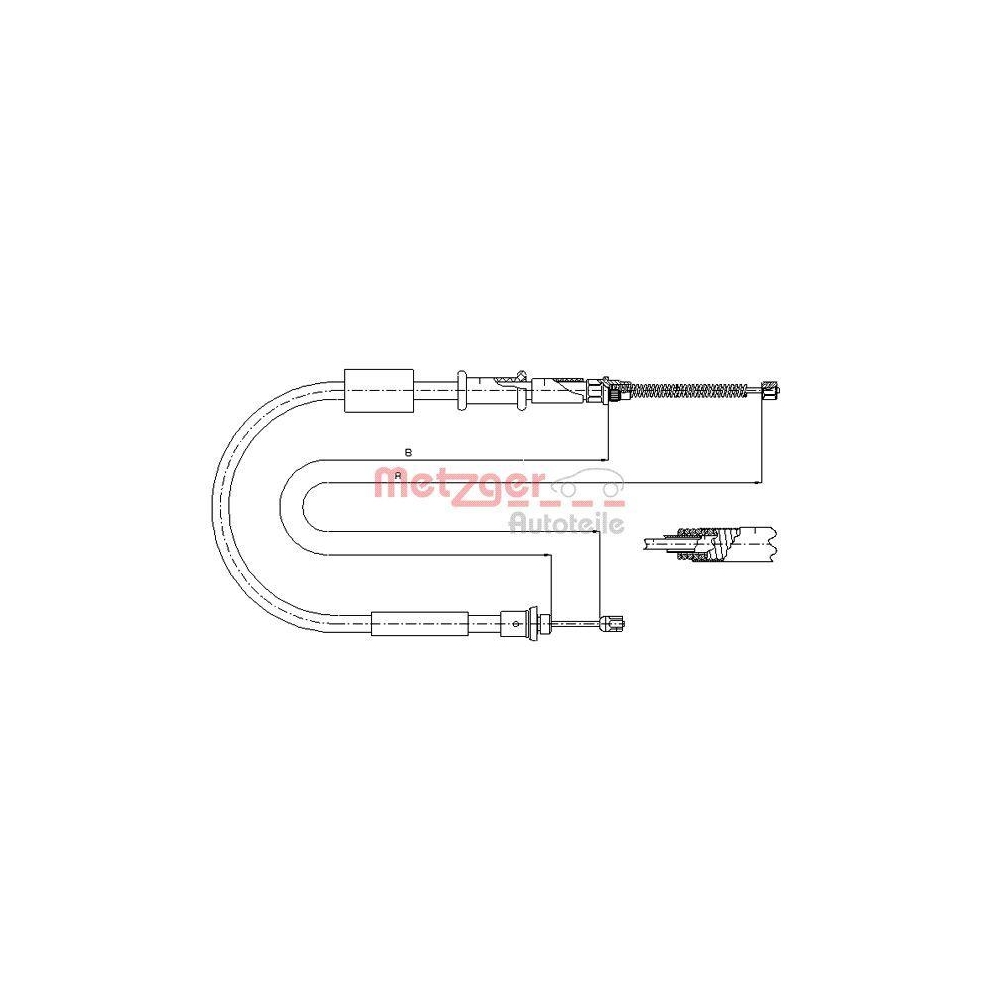 Seilzug, Feststellbremse METZGER 321.6 f&uuml;r LANCIA, hinten rechts